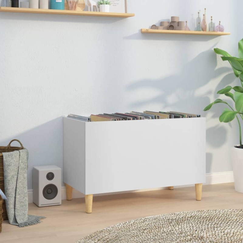 vidaXL Mueble para discos madera contrachapada blanco 74,5x38x48 cm vidaXL Mueble para discos madera contrachapada blanco 74,5x38x48 cm