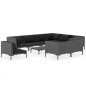 vidaXL Muebles de jardín 10 pzas y cojines ratán sintético gris oscuro vidaXL Muebles de jardín 10 pzas y cojines ratán sintético gris oscuro