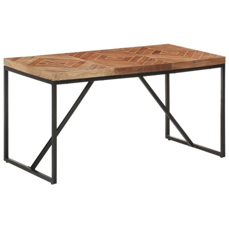vidaXL Mesa de comedor de madera maciza de mango y acacia 140x70x76 cm