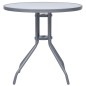 vidaXL Mesa de jardín acero y vidrio gris claro 80 cm vidaXL Mesa de jardín acero y vidrio gris claro 80 cm