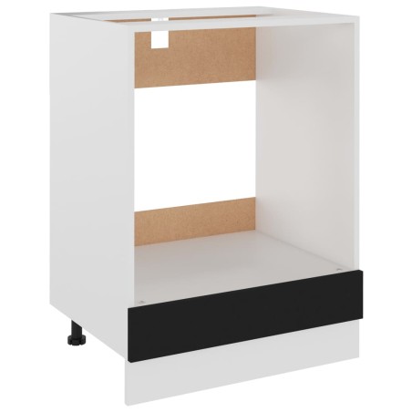vidaXL Armario de horno de madera contrachapada negro 60x46x81,5 cm