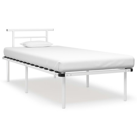 vidaXL Estructura de cama de metal blanco 90x200 cm