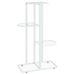 vidaXL Soporte de flores de 4 estantes de metal blanco 43x22x76 cm