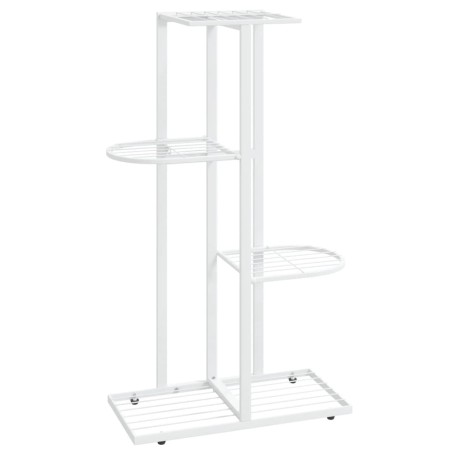 vidaXL Soporte de flores de 4 estantes de metal blanco 43x22x76 cm