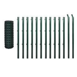 vidaXL Set de euro valla acero verde 25x1,2 m