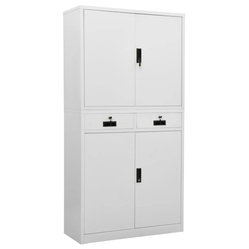vidaXL Armario de oficina de acero gris claro 90x40x180 cm