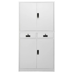 vidaXL Armario de oficina de acero gris claro 90x40x180 cm