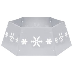 vidaXL Falda del árbol de Navidad plateada y blanca Ø68x25 cm