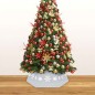 vidaXL Falda del árbol de Navidad plateada y blanca Ø68x25 cm vidaXL Falda del árbol de Navidad plateada y blanca Ø68x25 cm