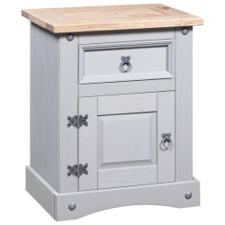 vidaXL Mesita de noche Corona Range pino mexicano gris 53x39x66 cm