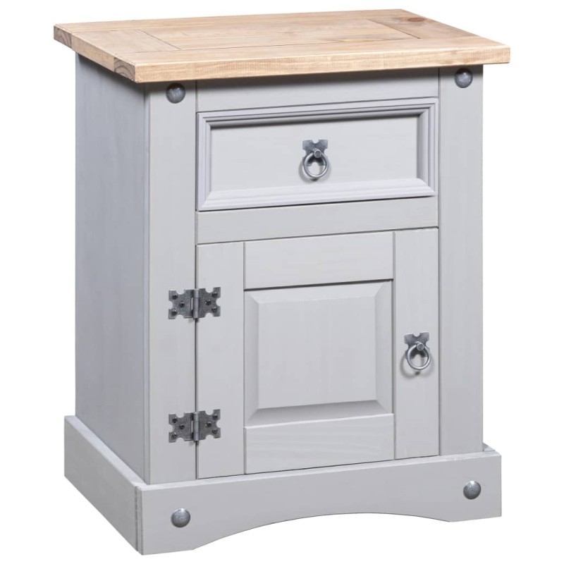 vidaXL Mesita de noche Corona Range pino mexicano gris 53x39x66 cm vidaXL Mesita de noche Corona Range pino mexicano gris 53x39x66 cm