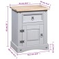 vidaXL Mesita de noche Corona Range pino mexicano gris 53x39x66 cm vidaXL Mesita de noche Corona Range pino mexicano gris 53x39x66 cm