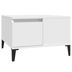 vidaXL Mesa de centro madera contrachapada blanco 55x55x36,5 cm