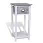 vidaXL Mesita de noche con 1 cajón gris y blanca vidaXL Mesita de noche con 1 cajón gris y blanca
