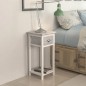 vidaXL Mesita de noche con 1 cajón gris y blanca vidaXL Mesita de noche con 1 cajón gris y blanca