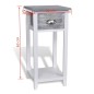 vidaXL Mesita de noche con 1 cajón gris y blanca vidaXL Mesita de noche con 1 cajón gris y blanca