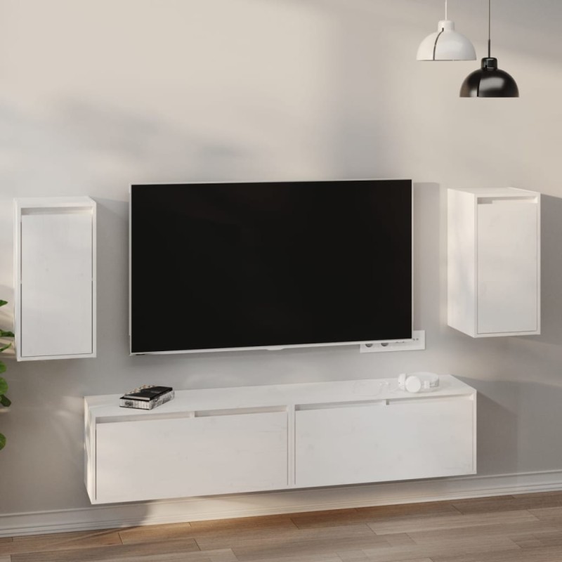 vidaXL Armario de pared 2 uds madera maciza de pino blanco 30x30x60 cm vidaXL Armario de pared 2 uds madera maciza de pino blanco 30x30x60 cm