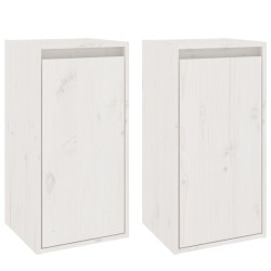 vidaXL Armario de pared 2 uds madera maciza de pino blanco 30x30x60 cm