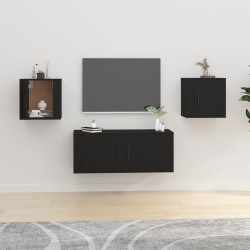 vidaXL Muebles para TV de pared 2 uds negro 40x34,5x40 cm