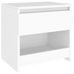 vidaXL Mesita de noche de madera contrachapada blanco 40x30x39 cm
