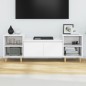 vidaXL Mueble para TV madera contrachapada blanco 160x35x55 cm vidaXL Mueble para TV madera contrachapada blanco 160x35x55 cm