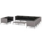 vidaXL Muebles de jardín 10 pzas y cojines ratán sintético gris oscuro