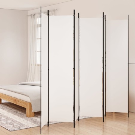vidaXL Biombo divisor de 6 paneles de tela blanco 300x220 cm