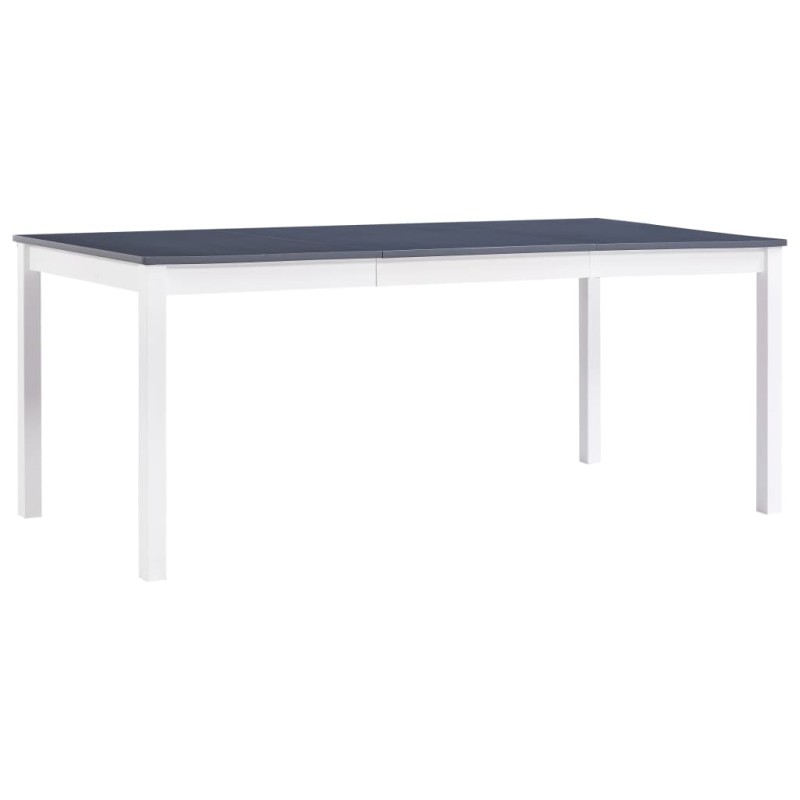 vidaXL Mesa de comedor de madera de pino blanco y gris 180x90x73 cm vidaXL Mesa de comedor de madera de pino blanco y gris 180x90x73 cm