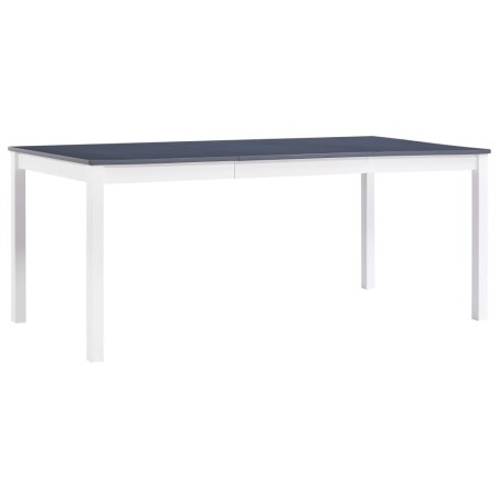 vidaXL Mesa de comedor de madera de pino blanco y gris 180x90x73 cm