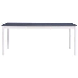 vidaXL Mesa de comedor de madera de pino blanco y gris 180x90x73 cm