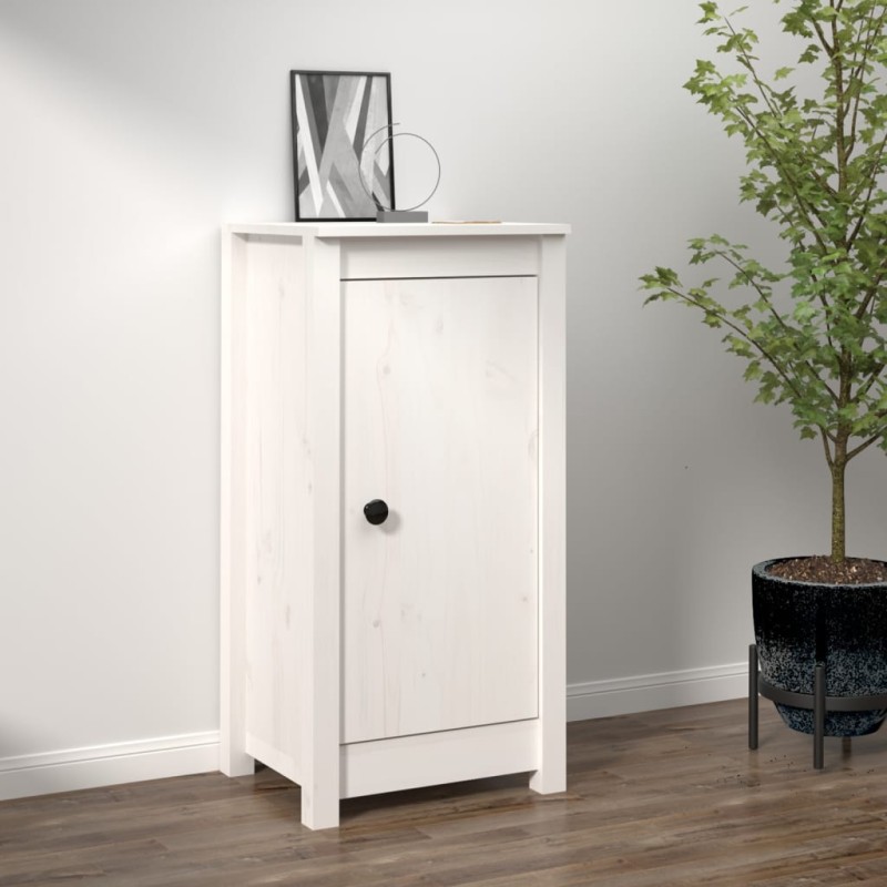vidaXL Aparador de madera maciza de pino blanco 40x35x80 cm