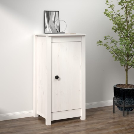 vidaXL Aparador de madera maciza de pino blanco 40x35x80 cm