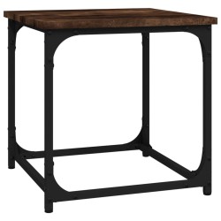 vidaXL Mesa auxiliar madera contrachapada roble ahumado 40x40x40 cm