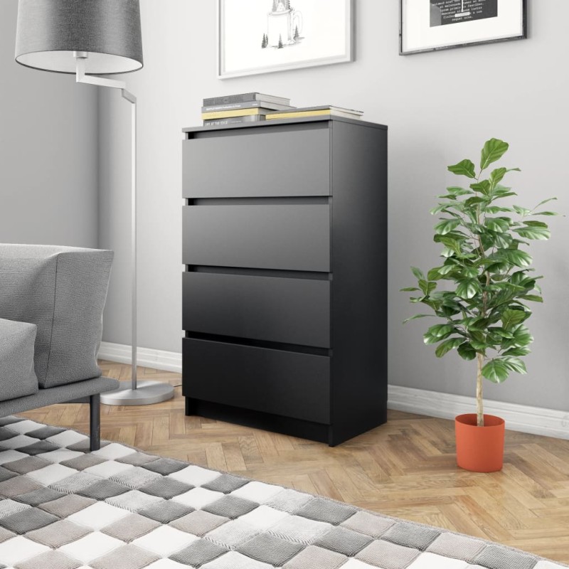 vidaXL Aparador de madera contrachapada negro 60x35x98,5 cm vidaXL Aparador de madera contrachapada negro 60x35x98,5 cm