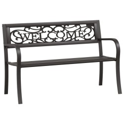 vidaXL Banco de jardín 125 cm acero negro