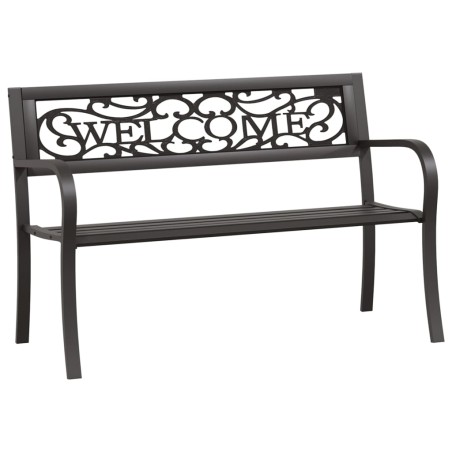 vidaXL Banco de jardín 125 cm acero negro