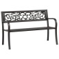 vidaXL Banco de jardín 125 cm acero negro vidaXL Banco de jardín 125 cm acero negro