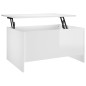vidaXL Mesa centro madera contrachapada blanco brillo 80x55,5x41,5 cm vidaXL Mesa centro madera contrachapada blanco brillo 80x55,5x41,5 cm