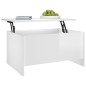 vidaXL Mesa centro madera contrachapada blanco brillo 80x55,5x41,5 cm vidaXL Mesa centro madera contrachapada blanco brillo 80x55,5x41,5 cm