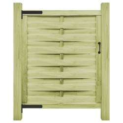 vidaXL Puerta de jardín madera de pino impregnada verde 100x125 cm