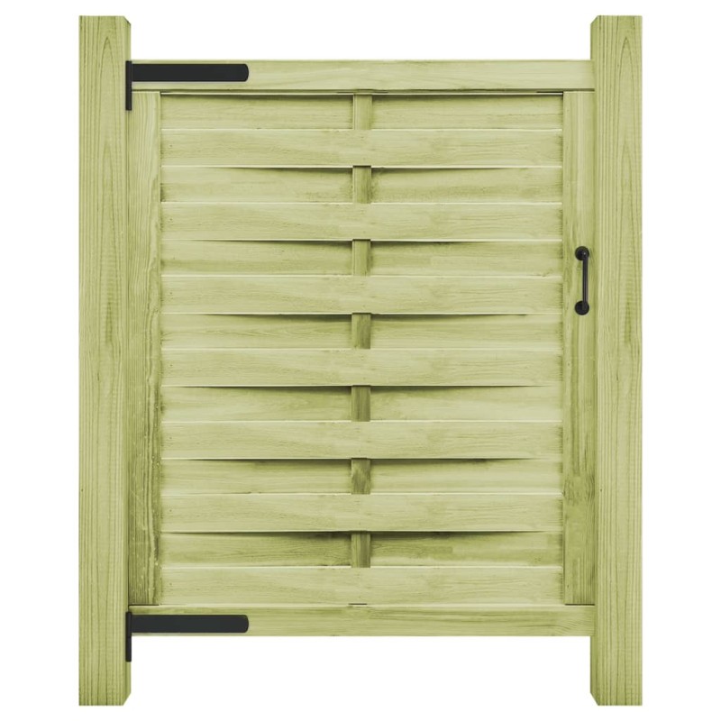 vidaXL Puerta de jardín madera de pino impregnada verde 100x125 cm