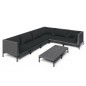 vidaXL Sofás de jardín 7 piezas y cojines ratán sintético gris oscuro vidaXL Sofás de jardín 7 piezas y cojines ratán sintético gris oscuro