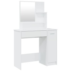 vidaXL Tocador con espejo blanco brillante 86,5x35x136 cm