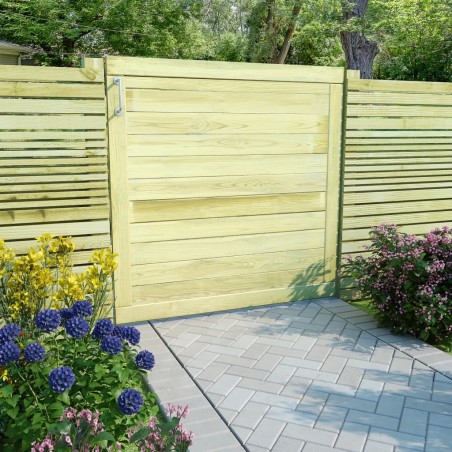 vidaXL Puerta de valla de madera de pino impregnada 100x100 cm