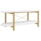 vidaXL Mesa de centro madera contrachapada blanco 110x48x40 cm vidaXL Mesa de centro madera contrachapada blanco 110x48x40 cm