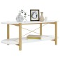 vidaXL Mesa de centro madera contrachapada blanco 110x48x40 cm vidaXL Mesa de centro madera contrachapada blanco 110x48x40 cm