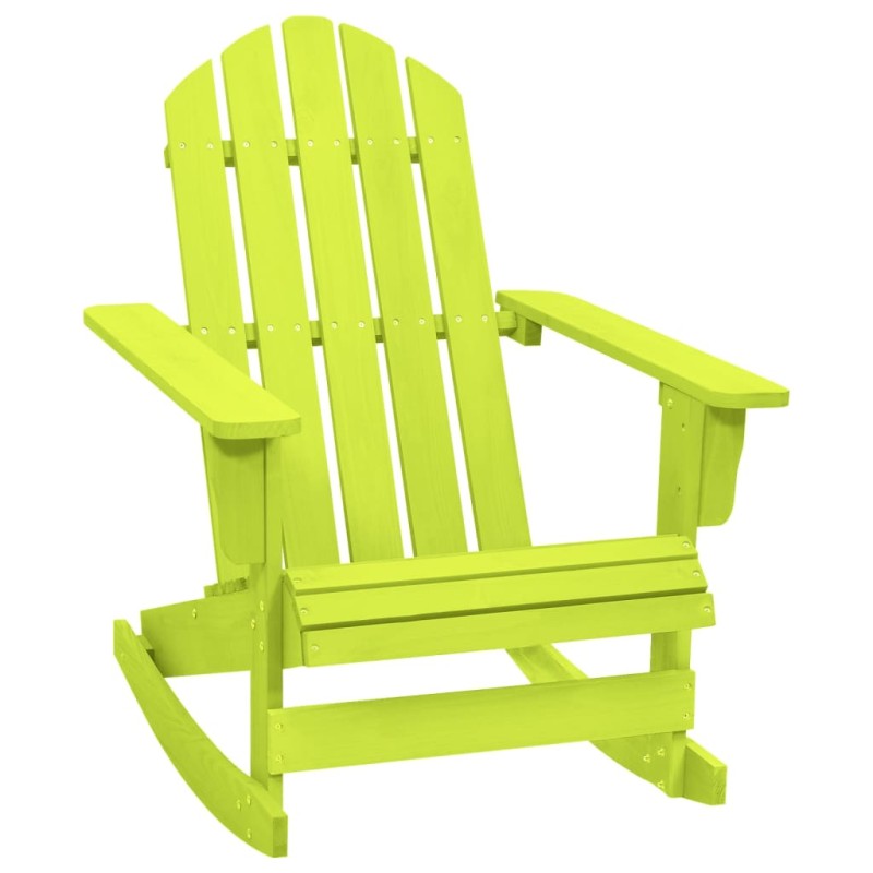 vidaXL Silla mecedora de jardín Adirondack madera maciza abeto verde vidaXL Silla mecedora de jardín Adirondack madera maciza abeto verde