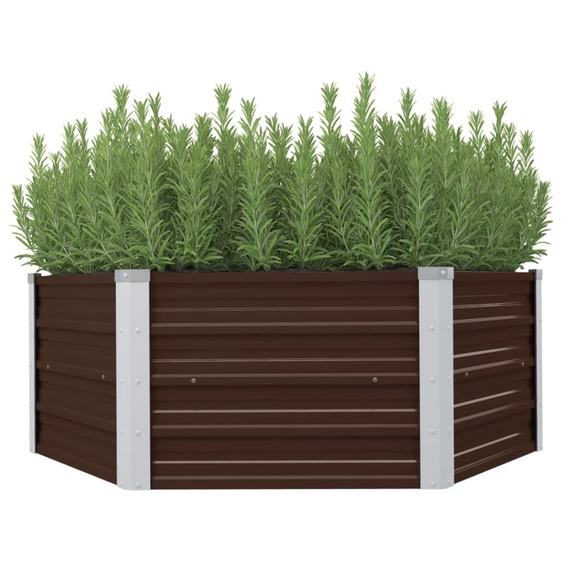 vidaXL Mesa de cultivo de acero galvanizado marrón 129x129x46 cm vidaXL Mesa de cultivo de acero galvanizado marrón 129x129x46 cm