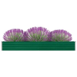 vidaXL Arriate de jardín de acero galvanizado verde 320x40x45 cm