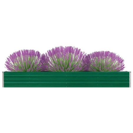 vidaXL Arriate de jardín de acero galvanizado verde 320x40x45 cm